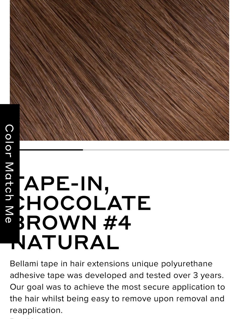 BELLAMI Tape-In Extensions - Chocolate Brown #4